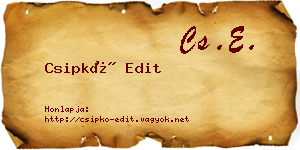 Csipkó Edit névjegykártya
